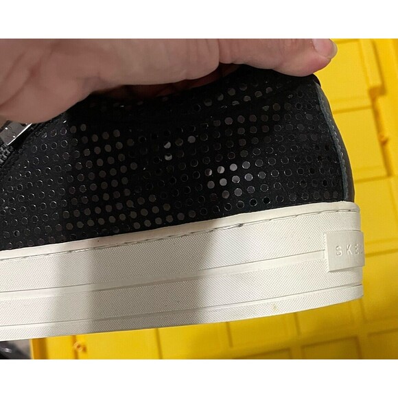 New Womens Shoes Fashion Casual Sneakers 8.5 White Black Skecher Street Disco - Picture 9 of 11